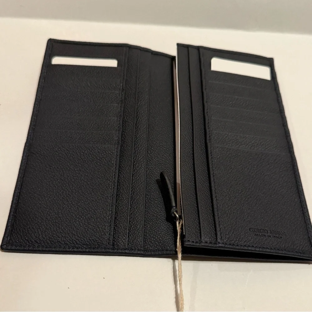 NWT $727 GIORGIO ARMANI Large Leather Wallet - Document Holders for Men